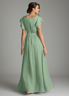 Azazie Daphne Modest Bridesmaid Dresses A-Line Ruffled Chiffon Floor-Length Dress image2