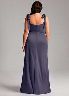 Azazie Frostine Bridesmaid Dresses Stormy A-Line Bow Stretch Satin Dress image13