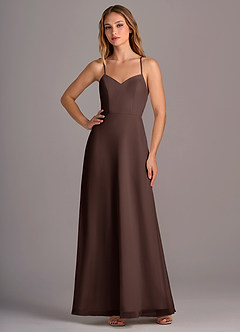 Azazie Mei Bridesmaid Dresses Ganache A-Line Chiffon Dress image3