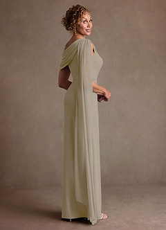 Azazie Bassi 신부의 어머니 드레스 인어 오프 더 숄더 망사 플로어 길이 드레스 image4