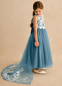 Azazie Mixie Flower Girl Dresses Bermuda Ball-Gown Lace Dress image3