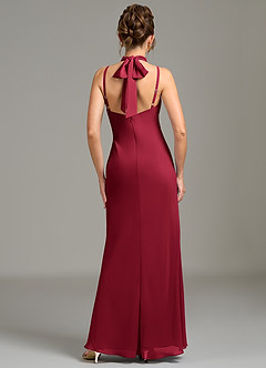 Azazie Cassiana Bridesmaid Dresses Burgundy Mermaid Pleated Chiffon Dress image6