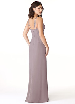 Azazie Leo Bridesmaid Dresses Dusk Mermaid V-Neck Pleated Chiffon Dress image4
