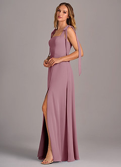 Azazie Debra Bridesmaid Dresses Vintage Mauve A-Line with Pockets Chiffon Convertible Dress image4
