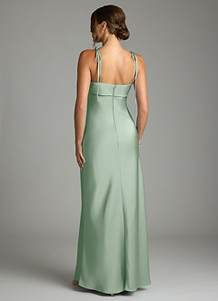 Azazie Ellia Abiti da Damigella Abito Tubino in Raso Elasticizzato Fiocco Agave image5