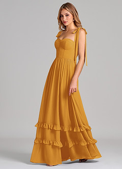 Azazie Anastacia Bridesmaid Dresses Butterscotch A-Line Sweetheart Neckline Chiffon Dress image5