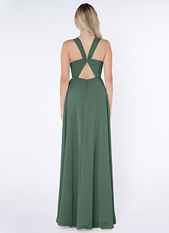 Azazie Jane Bridesmaid Dresses Sea Moss A-Line V-Neck Pleated Chiffon Dress image2
