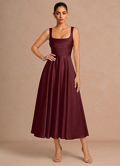Azaria Wine Midi Dress image4