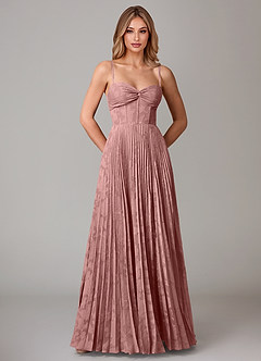Azazie Akiko Bridesmaid Dresses Dusty Rose A-Line Sweetheart Neckline Floral Burnout Dress image5