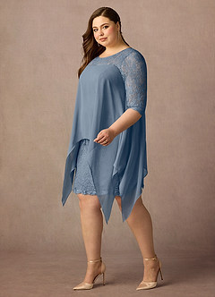Azazie Flo Mother of the Bride Dresses Twilight A-Line Lace Chiffon Dress image9