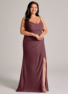 Azazie Deandra Bridesmaid Dresses Sangria Mermaid Pleated Chiffon Dress image10