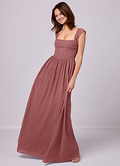 Barbie ♥ Azazie Bridesmaid Dresses Amethyst A-Line Corset Chiffon Dress image2