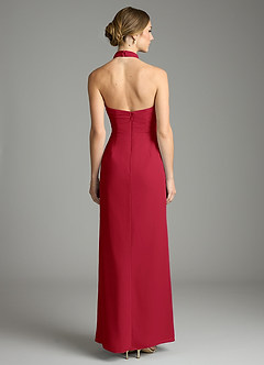 Azazie Jemma Vestidos de damas de honor Vestido de Escarlata de Gasa de Corte Recto con Plisado image2