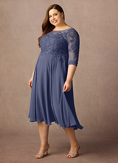 Azazie Marge Mother of the Bride Dresses Stormy A-Line Scoop Lace Chiffon Dress image9