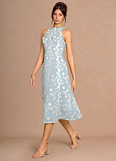 Selira Blue And White Midi Dress image4