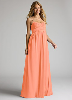 Azazie Llana Maternity Bridesmaid Dresses A-Line Chiffon Floor-Length Dress image1