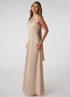 Azazie Fifi Bridesmaid Dresses Taupe A-Line Strapless Chiffon Convertible Dress image5