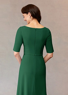 Azazie Joelle Mother of the Bride Dresses Dark Green A-Line Sequins Stretch Crepe Dress image6