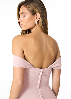 Azazie Kaitlynn Brautjungfernkleider Wandelbar Empire Gerafft Chiffon Kleid Zartrosa image6
