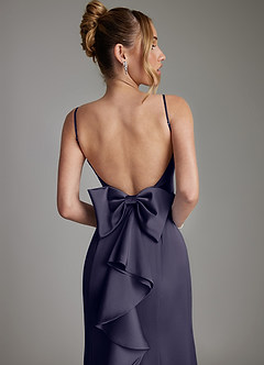 Azazie Zherra Bridesmaid Dresses Stormy Mermaid Bow Stretch Satin Dress image7