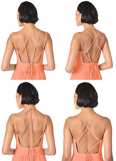 Azazie Farren Bridesmaid Dresses Sunset A-Line Pleated Chiffon Convertible Dress image9