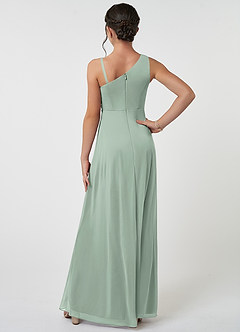 Azazie Brooke Junior Abito A-Line in Maglia Plissettato Agave image2