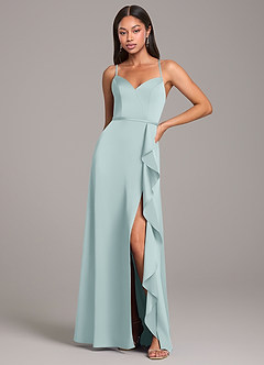 Azazie Naeem Bridesmaid Dresses Mist A-Line Stretch Satin Dress image1