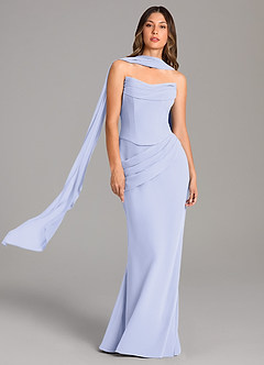 Azazie Sorrel Bridesmaid Dresses Lavender Mermaid Corset Chiffon Dress image1