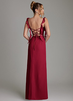Azazie Jessamine Bridesmaid Dresses Burgundy Mermaid Corset Chiffon Dress image8