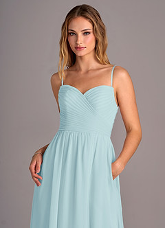 Azazie Joni Bridesmaid Dresses Sea Glass A-Line Strapless Chiffon Convertible Dress image2
