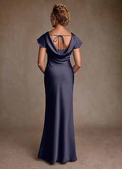 Azazie Shelby Mother of the Bride Dresses Stormy Mermaid Pleated Stretch Satin Dress image2