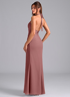 Azazie Valerie Bridesmaid Dresses Desert Rose Mermaid Pleated Chiffon Dress image5