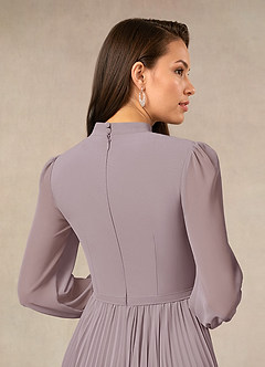 Azazie Adellah Mother of the Bride Dresses Dusk A-Line Pleated Chiffon Dress image4