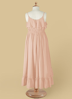 Azazie Karmen Abiti da Ragazza di Fiori Abito A-Line in Chiffon Increspato Rosa Inglese image10