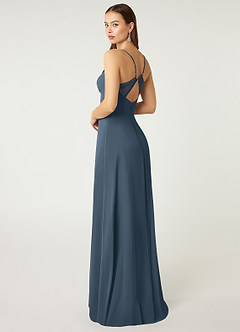 Azazie Minie Final Sale Neptune A-Line Bow Chiffon Dress image5