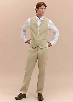 front James Champagne Structured Stretch Suit Vest