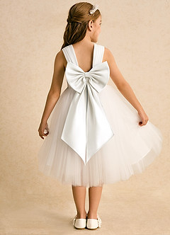 Azazie Dimple Abiti da Ragazza di Fiori Abito Principessa in Tulle Pizzo Avorio image2