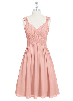 Azazie Angie Bridesmaid Dresses Rosette A-Line Corset Chiffon Dress image8