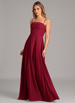 Azazie Lucienne Bridesmaid Dresses Burgundy A-Line Strapless Chiffon Convertible Dress image6