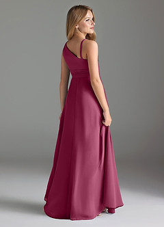 Azazie Dallas Junior Linia A Pofałdowany Szyfon Długość podłogi Młodsza druhna Sukienka image5