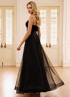 Quinne Black Rhinestone Sheer Tulle Prom Dress image4