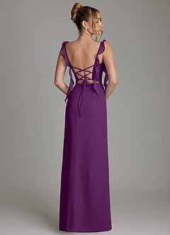 Azazie Jessamine Vestidos de damas de honor Vestido de Uva de Gasa de Corte Sirena con Corsé image8