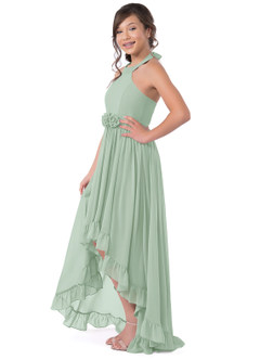 Azazie Hermione Vestido de Agave de Gasa/ Chiffon de Acampanado image7