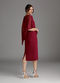Azazie Sparrow Mother of the Bride Dresses Burgundy Sheath Sequins Chiffon Dress image6
