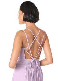 Azazie Farren Bridesmaid Dresses Frosted Lilac A-Line Pleated Chiffon Convertible Dress image7