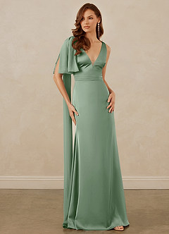 Christian Siriano Bridal for Azazie 1011 Brautjungfernkleider Meerjungfrau-Linie Schleifen Stretch-Satin Kleid Matcha image5