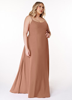 Azazie Moira Bridesmaid Dresses Bronzer A-Line Scoop Chiffon Dress image11