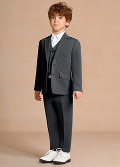front Oliver Charcoal Boys 3-Piece Suit