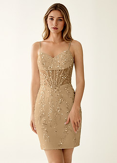 champagne colored mini dress Faustine Beading Sequins Lace Up Back Champagne. Empire Waist Wedding Dresses With Sleeves Women's Blue Sequin Backless Size:UK Size 6 champagne cocktail dress