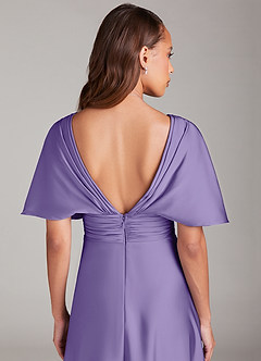 Azazie Pamela Robes de demoiselle d'honneur Robe Trapèze en Satin extensible Plissée Tahiti image6